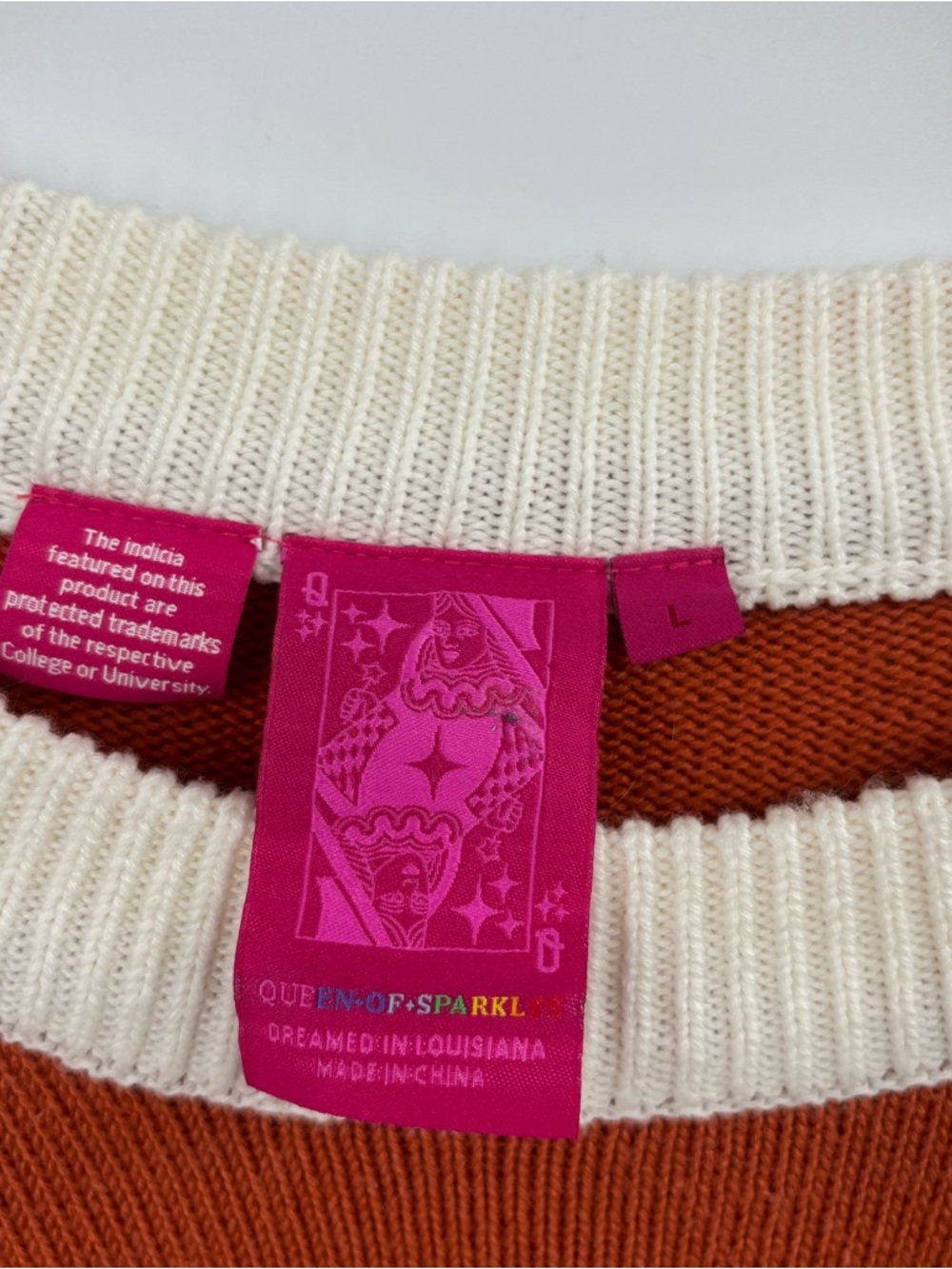 Longhorn Football Texas Queen of Sparkles Sequin Sweater Size L - Picture 3 of 7